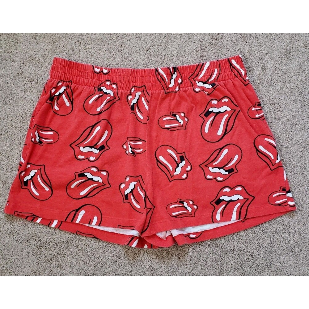 Rolling Stones Pajama Shorts Sleepwear Logo Pockets Juniors Size XL (16-18)
